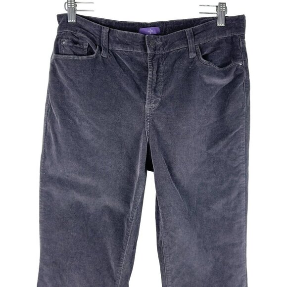 NYDJ Gray Straight Leg Lift Tuck Technology Corduroy Jeans (12) - Picture 2 of 14